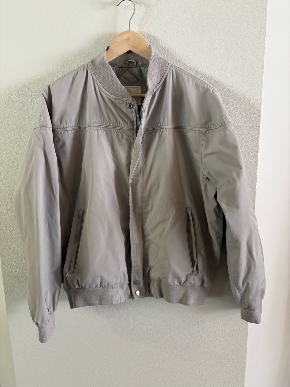 Light Gray Golf Bomber Jacket Vintage Arnold Palmer Medium